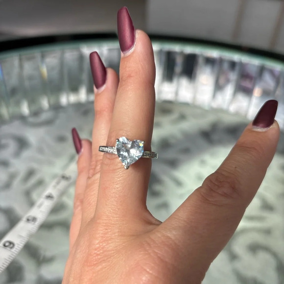 NEW 925 STERLING SILVER DIAMOND HEART RING - Picture 6 of 6